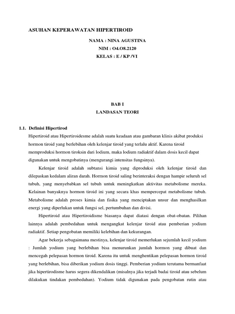 ASUHAN KEPERAWATAN HIPERTIROID