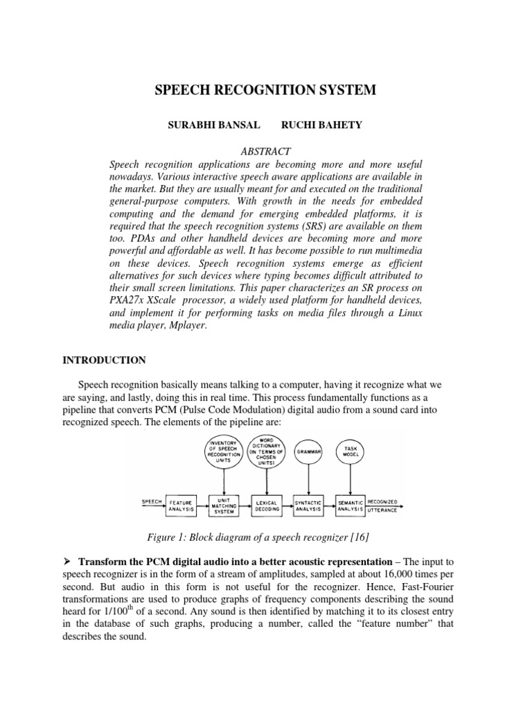 Speech Recognition | PDF | Computers