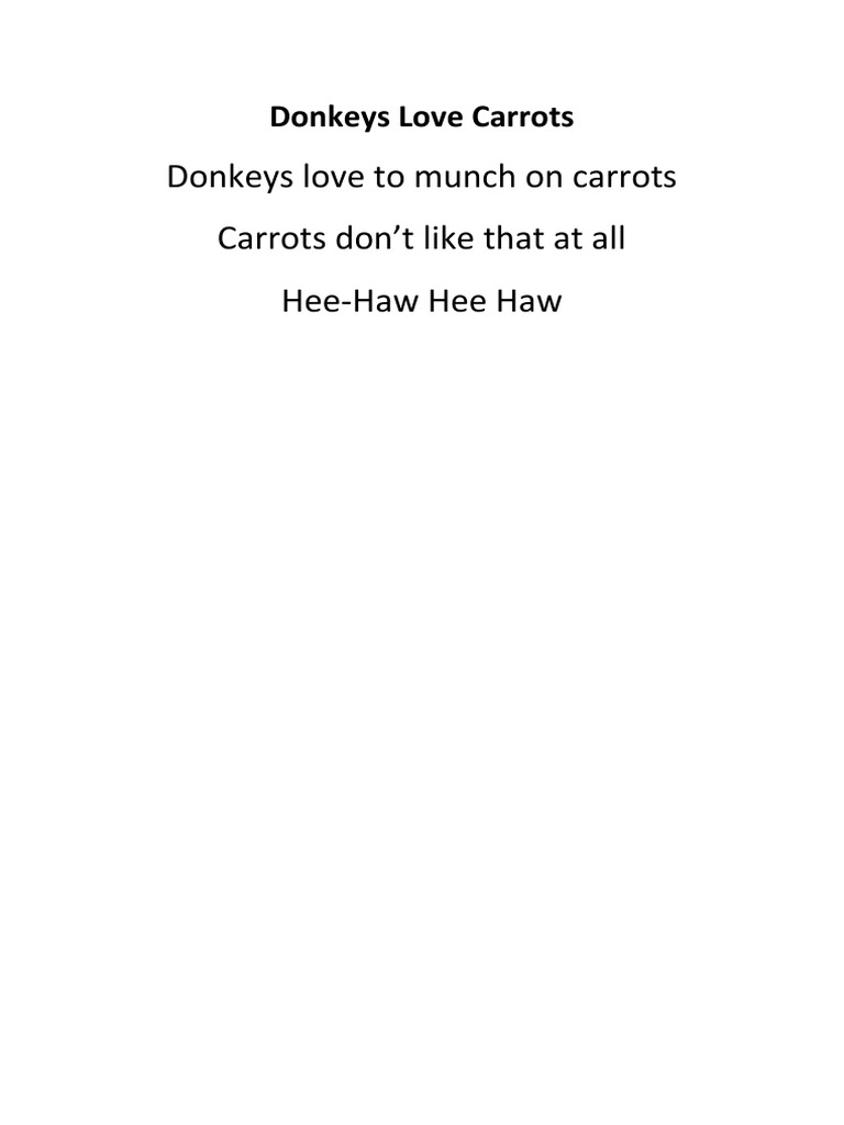 3 Donkeys Love Carrots | PDF