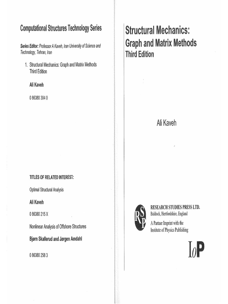 Struct Mech Matrix Graph Methods Ali Kaveh 3ed - 