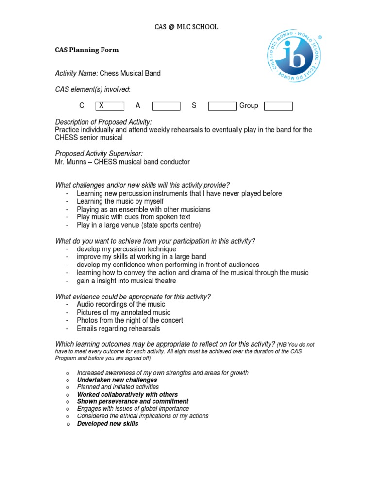 Cas Planning Form2 | PDF | Language Arts & Discipline | Art