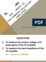Transistors The Common Collector Amplifier 1430 Experiment 10