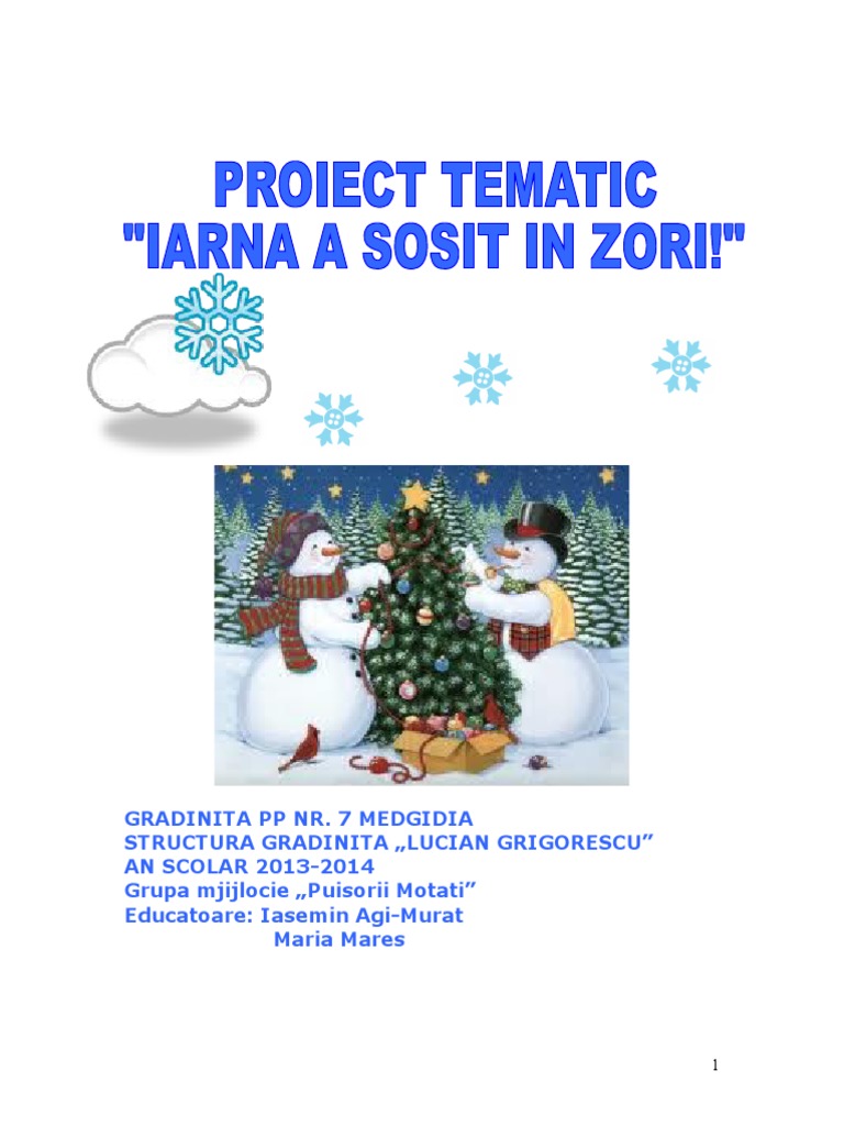 Proiect Tematic Iarna