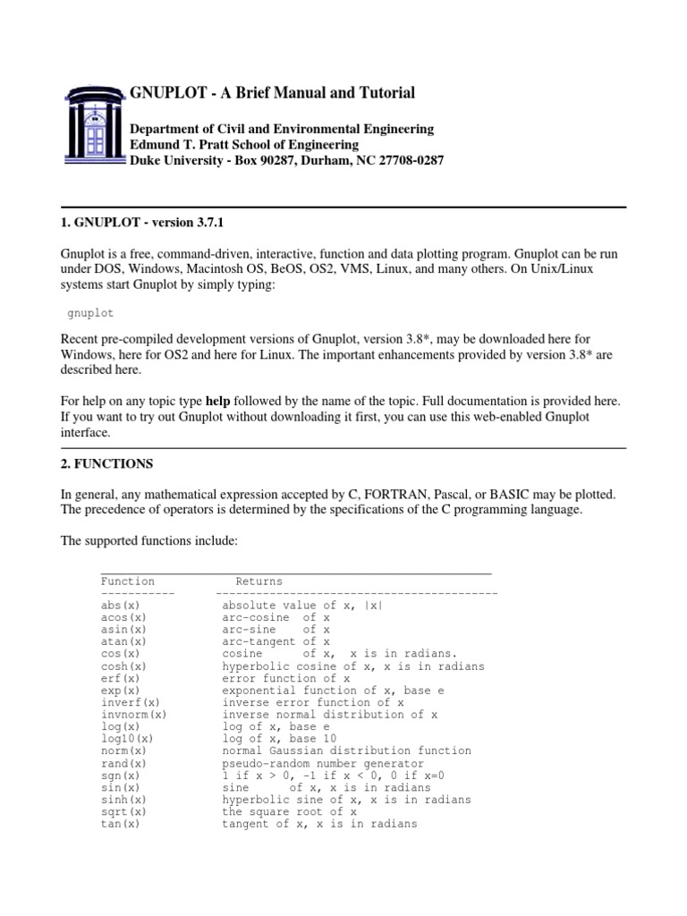 Gnu Plot | PDF