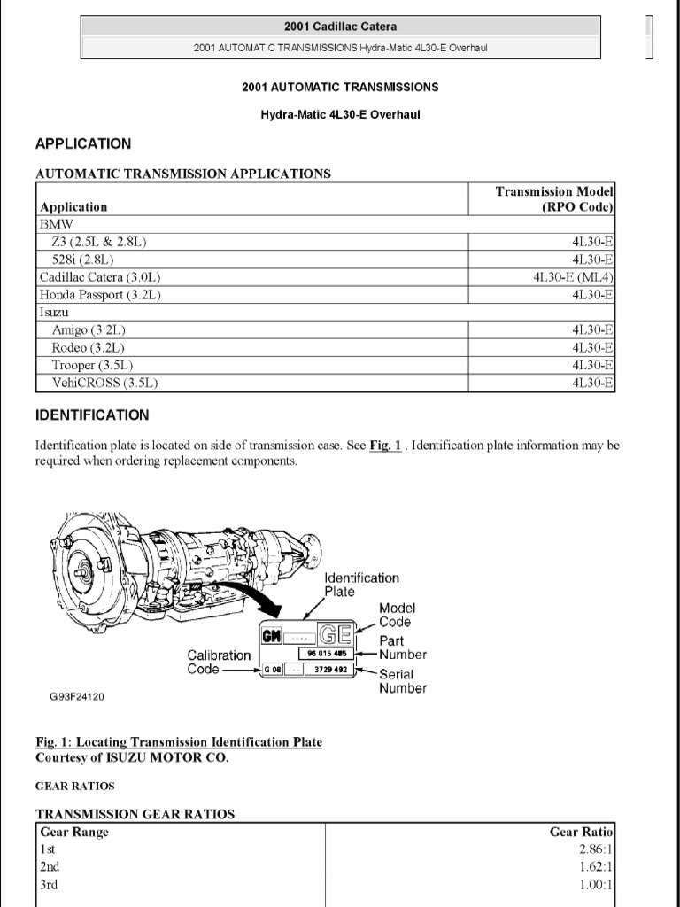 4L30E Automatic Transmission Overhaul