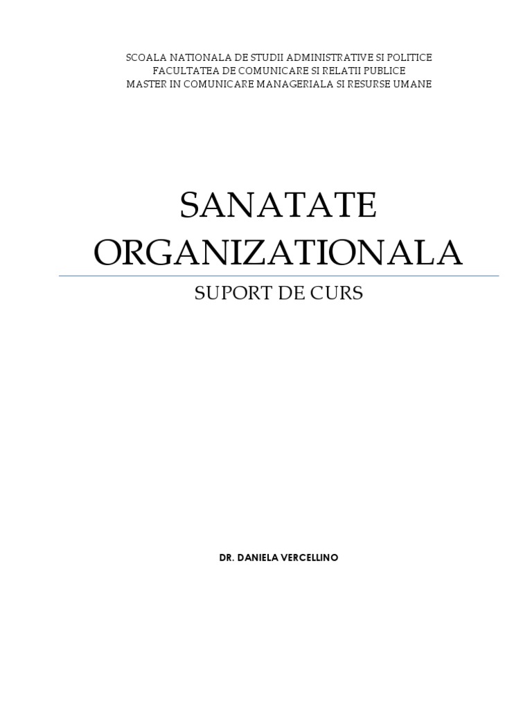 suddenly extract live Sanatate Organizationala | PDF