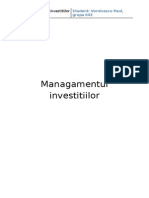 Managementul investitiilor referat