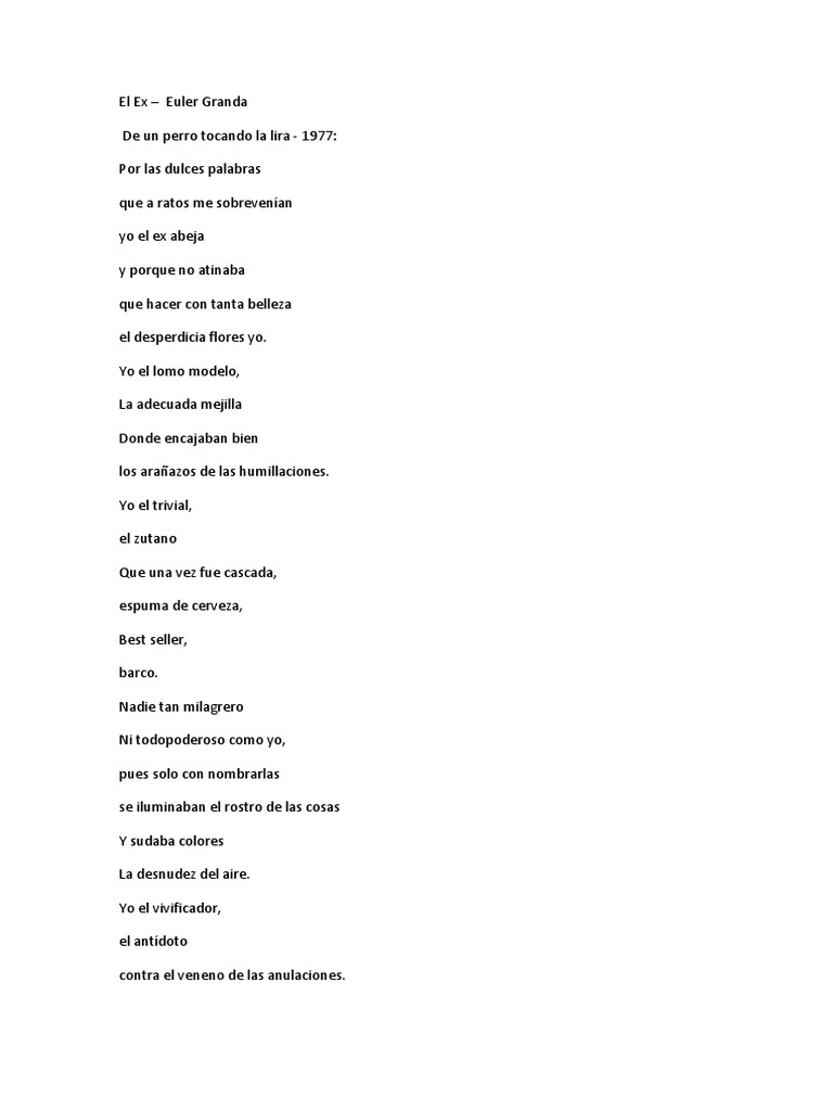 El Ex Poema de Euler Granda | PDF
