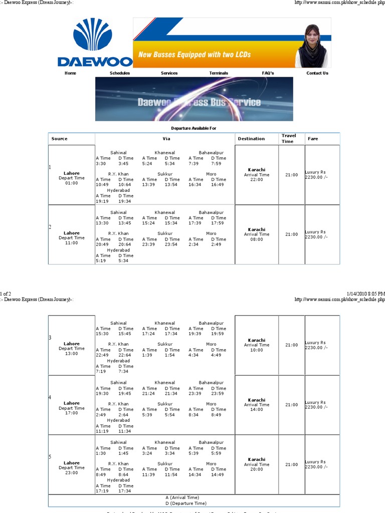 Daewoo Express - Lahore to Karachi | Lahore | Punjab