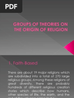 Groups of Theories On The Origin of Religion