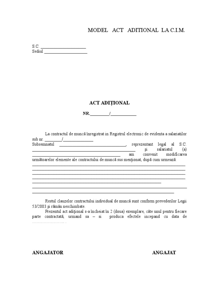 Model Act Aditional La CIM | PDF