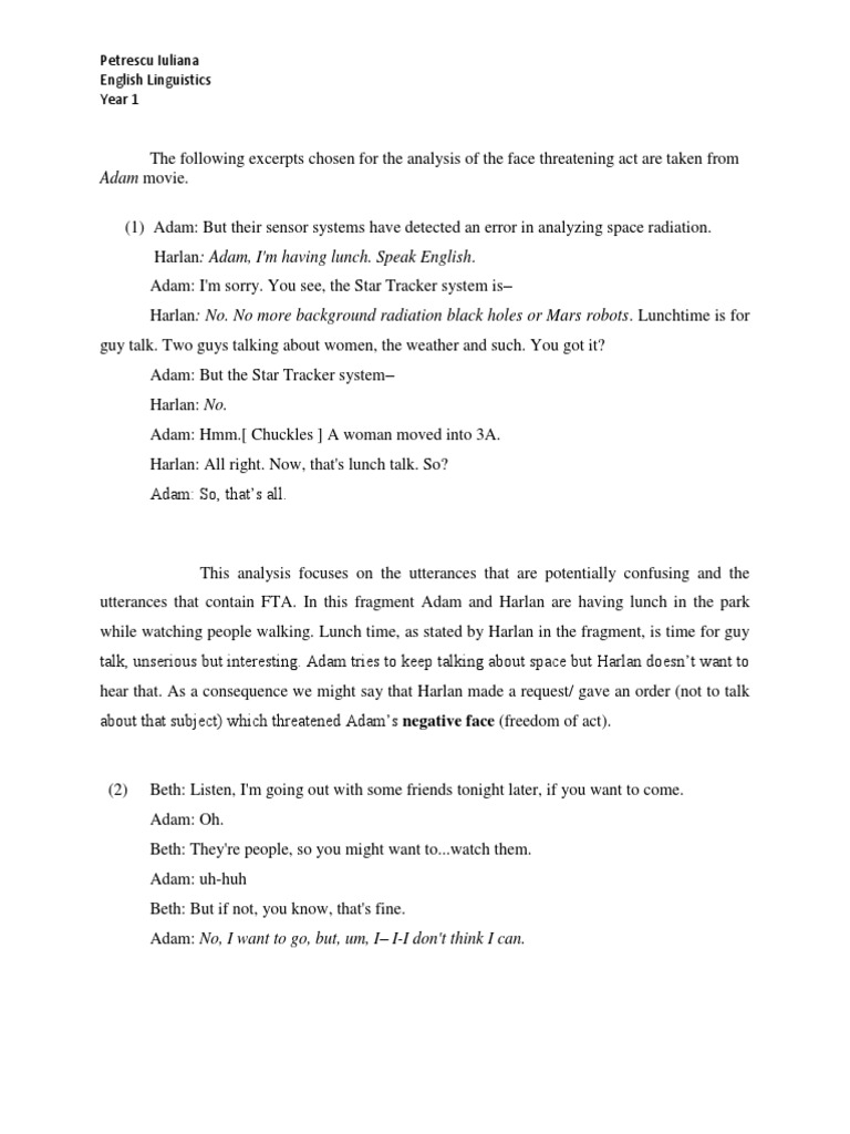 Face Threatening Acts PDF