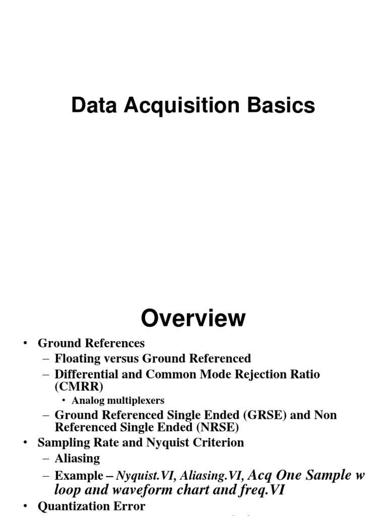 An Introduction to Data Acquisition Concepts and Techniques Using ...