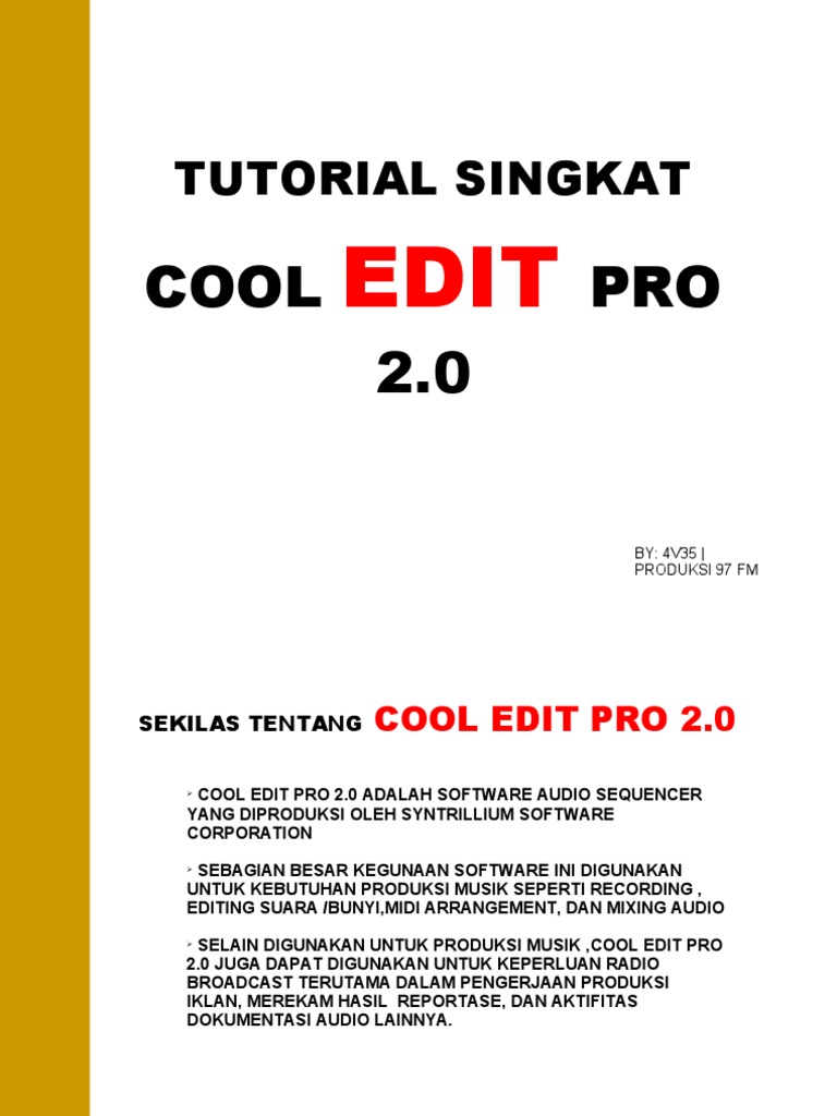 Panduan Instalasi Cool Edit Pro 2.0 | PDF | Komputer
