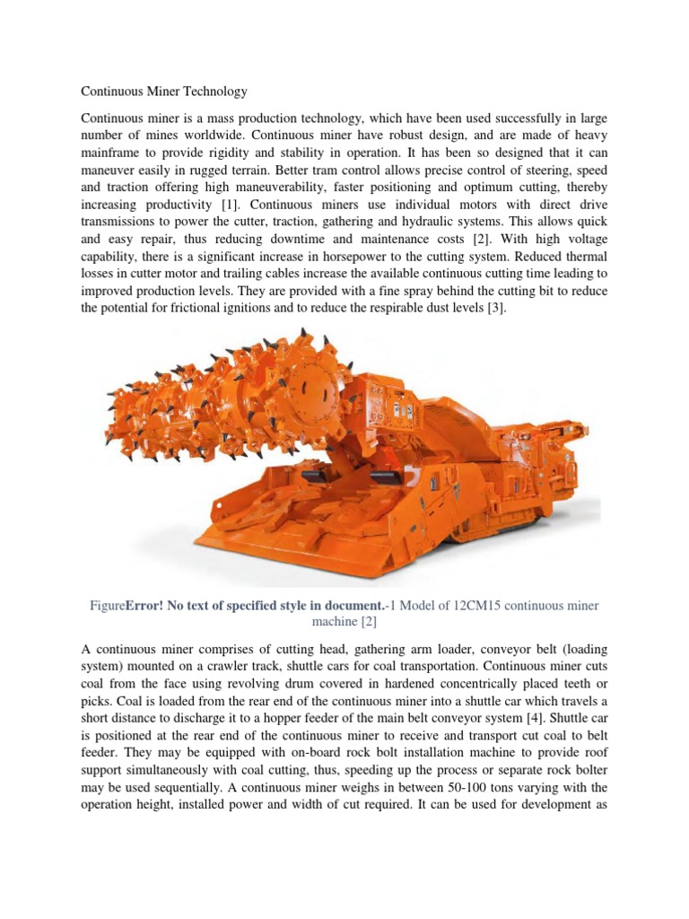 Continuous Miner PDF Belt (Mechanical) Mining
