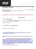 Interview Call Letter Robert Bosch Engineering and Business Solution Limited Nov 29th 2014 10:00 A.M