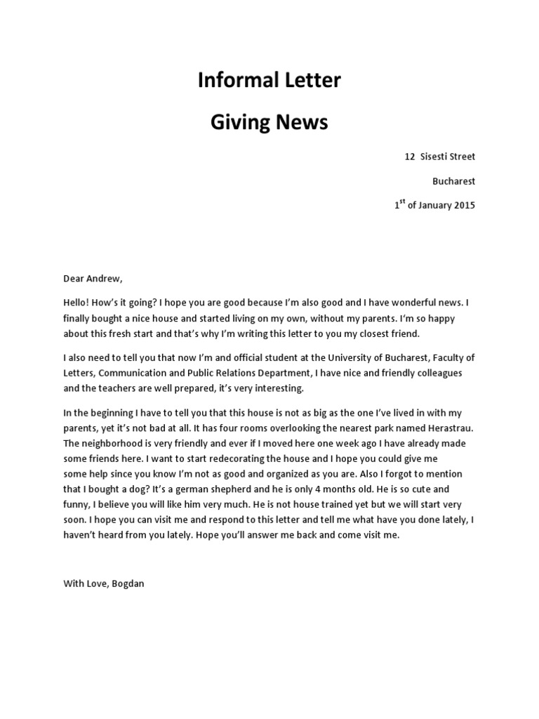 Informal Letter | PDF
