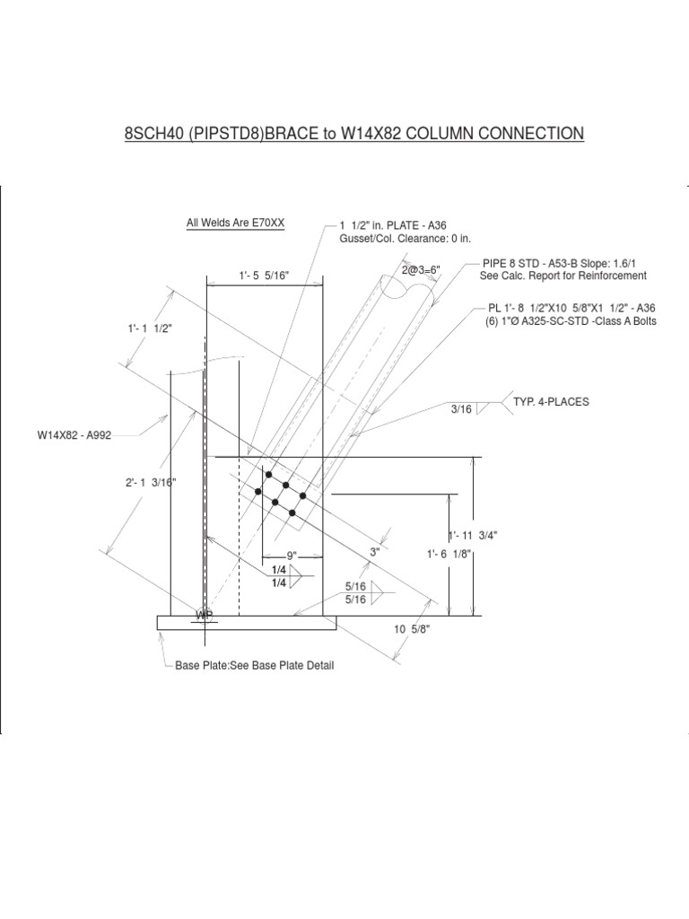 W24X68 to W14X82 Connection Details | PDF