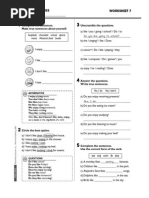 Likes and Dislikes: Complete The Sentences. Make True Sentences About Yourself. Unscramble The Questions