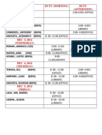 DEC 1,2014 (Monday) Duty (Morning) Duty (Afternoon)