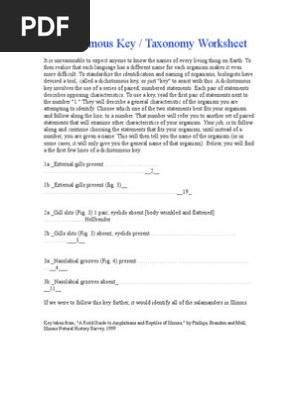 Dichotomous Key