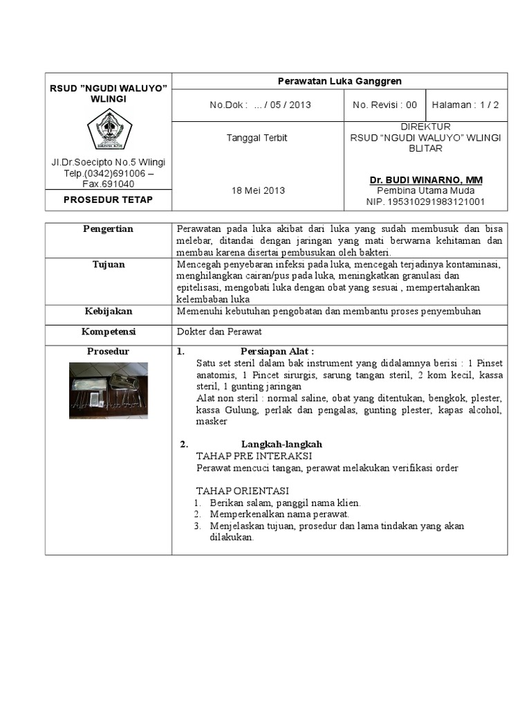 SOP Perawatan Luka Gangren Ok