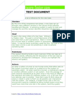 Software Use Case Test Document Template