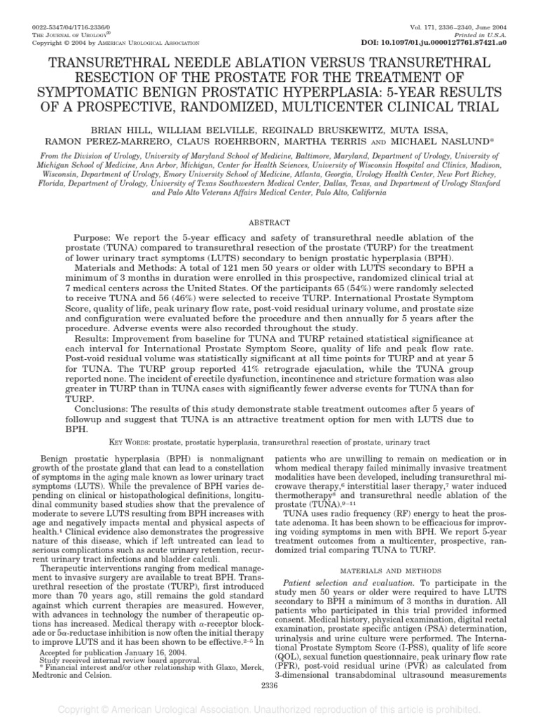 Tuna vs Turp Prostate Urology