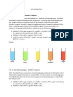 Carbohydrate Tests Benedict's Reagent Iodine Solution