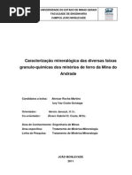 Caracterização Mineralógica Das Diversas Faixas Granulo-químicas Dos Minérios de Ferro Da Mina Do Andrade