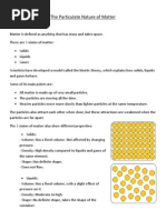 The Particulate Nature of Matter