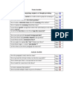 A Thesis and Analysis Checklist