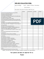 Teacher Self-Evaluation Form