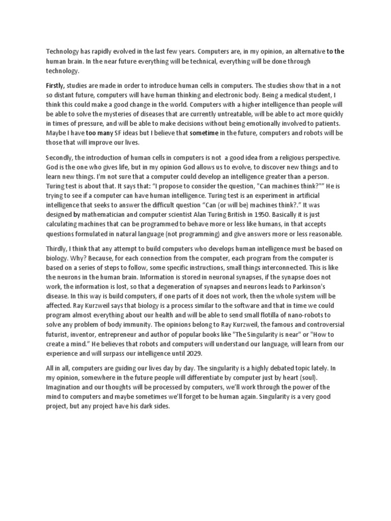 Singularity Pdf Technological Singularity Emergence