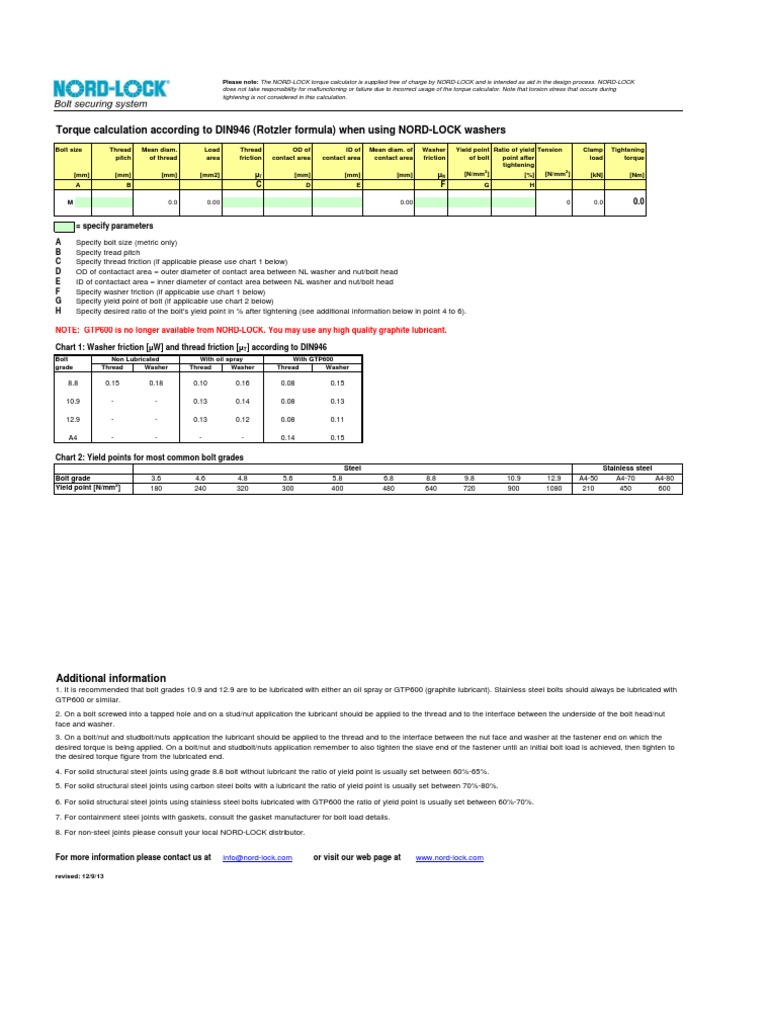 Torque Calculator PDF Nut (Hardware) Screw