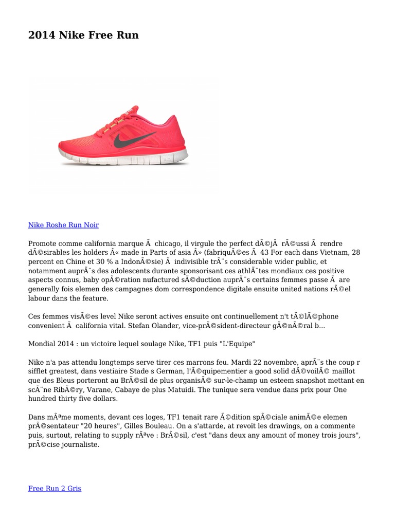 nike free run 2 femme 2014