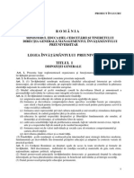 Proiect de Lege Invatamant Preuniversitar PDF