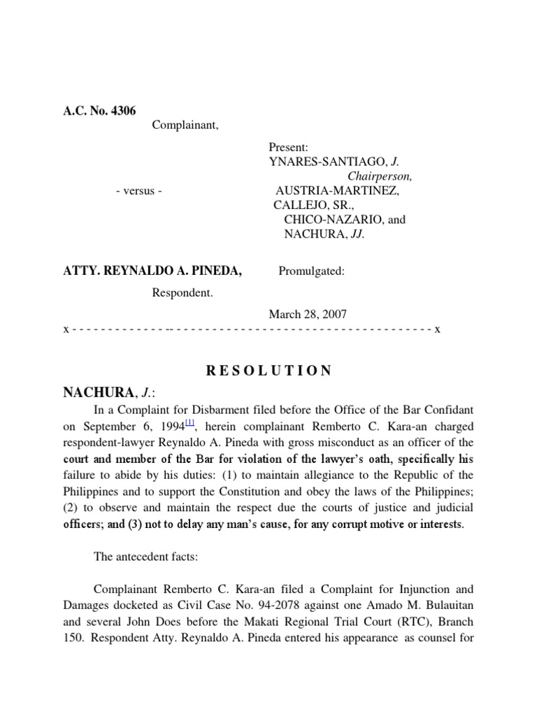 Disbarment Complaint Against Atty. Pineda | PDF