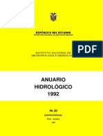 Anuario Hidrológico Ecuador 1992 INAMHI