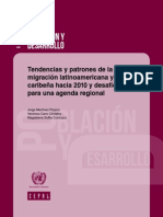 Tendencias y patrones de la migración latinoamericana y caribeña hacia 2010 y desafíos para una agenda regional