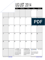 August 2014 Calendar