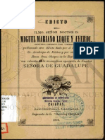 Obispo Miguel Mariano Luque y Ayerdi, Edicto Señora de Guadalupe