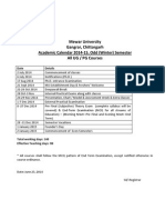 Academic Calendar 2014-15