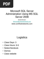 Microsoft SQL Server Administration Using MS SQL Server 2008