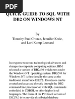 Quick Guide To SQL With Db2 On Windows NT: by Timothy Paul Cronan, Jennifer Kreie, and Lori Komp Leonard