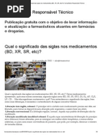 Qual o Significado Das Siglas Nos Medicamentos (BD, XR, SR, Etc)