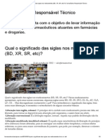 Qual o Significado Das Siglas Nos Medicamentos (BD, XR, SR, Etc)