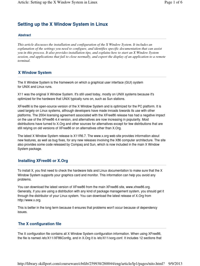 Setting Up The X Window System in Linux | PDF | Linux | Graphical User ...