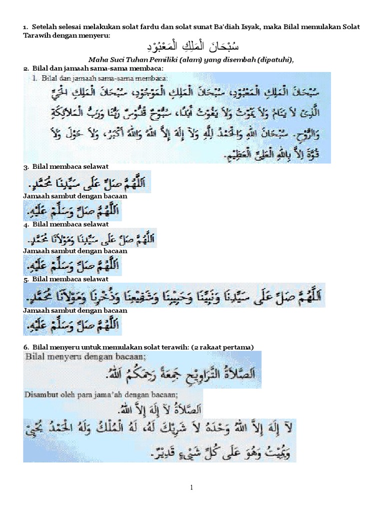 Panduan Bilal Terawih 8 Rakaat Pdf
