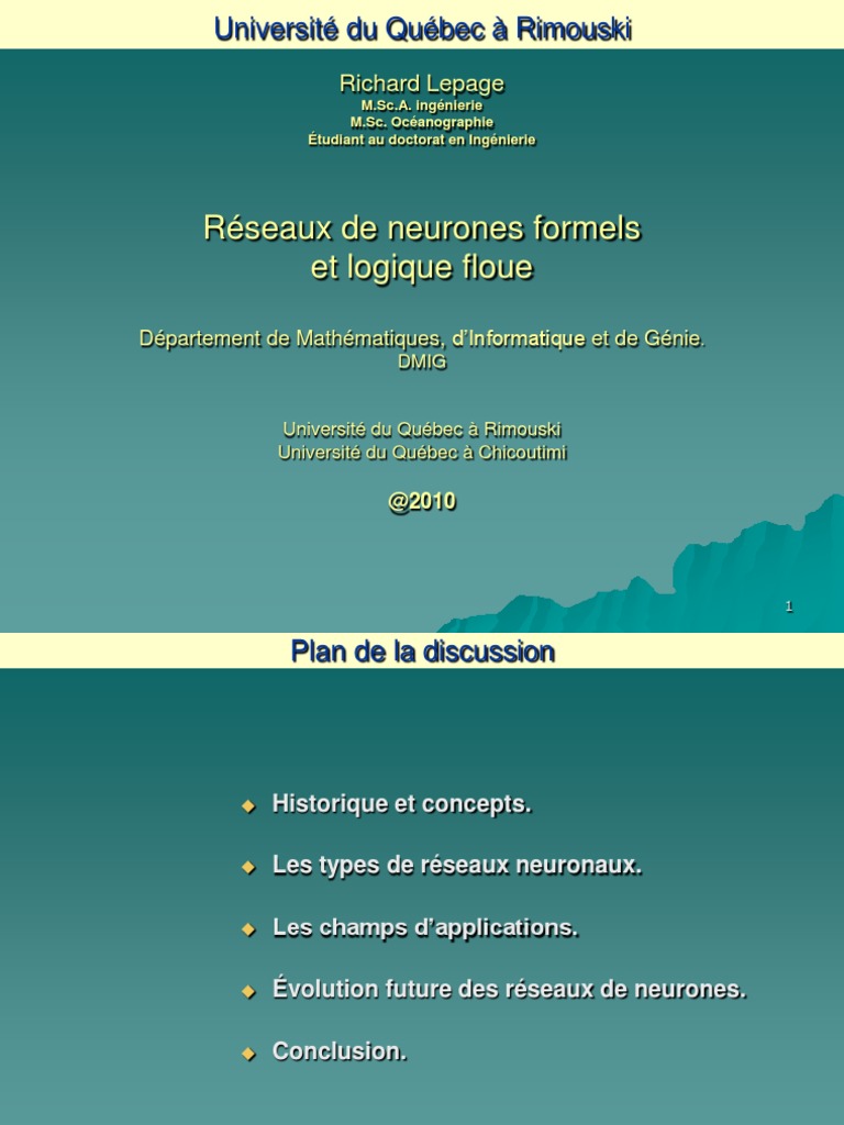 Les Réseaux de Neurones Et Leurs Applications | PDF